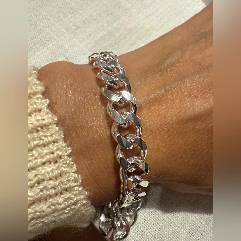 Sterling Silver Chunky Bracelet - Picture 2 of 7